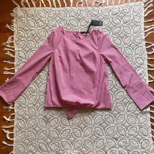 🚨SOLD White and red checkered shirt